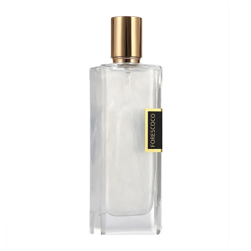 Clear Square 50ml Empty Glass Jasmine Fragrance Gilding Perfume Packaging Bottle