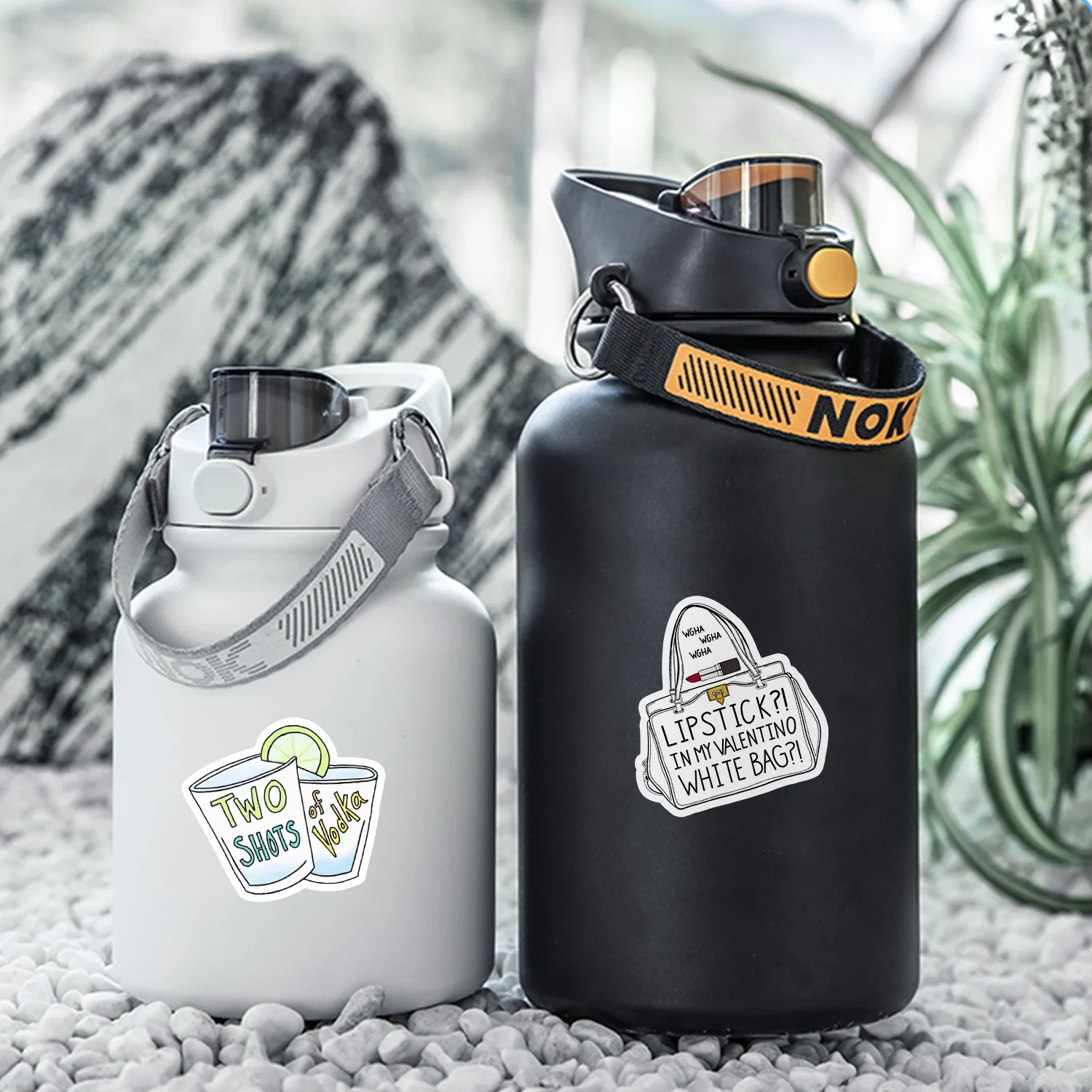 50Pcs English Phrase Graffiti Decorative Stickers Label For Luggage Laptop Guitar Scrapbook Skateboard Waterproof Sticker