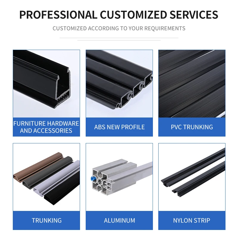 OEM Services Custom Architectural Decorative Profile Pvc Extruded Section Extruded Industrial Profiles