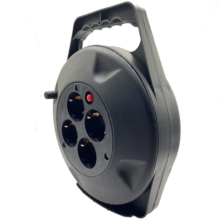 German Style 2 Round Pin 50m 25m 10m Extension Power Cord Cable Reel Retract