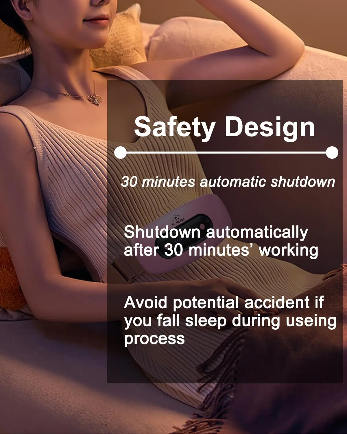 Portable Cordless Menstrual Heating Pad with 4 Heat Levels and 4 Massage Modes Electrical Heating Pad for Pain Relief