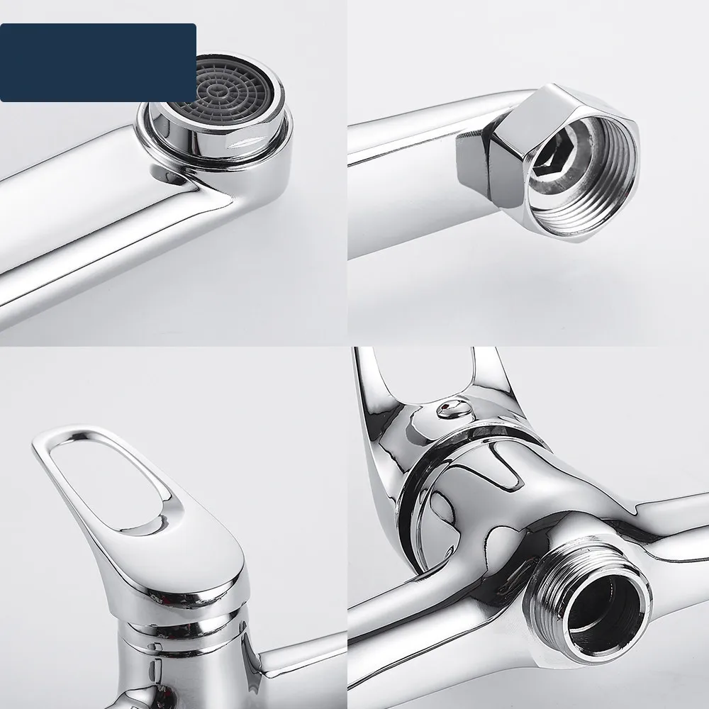 TY-B006 best selling single lever hot cold water brass chrome wall mount kitchen mixer faucet taps with stainless steel spout