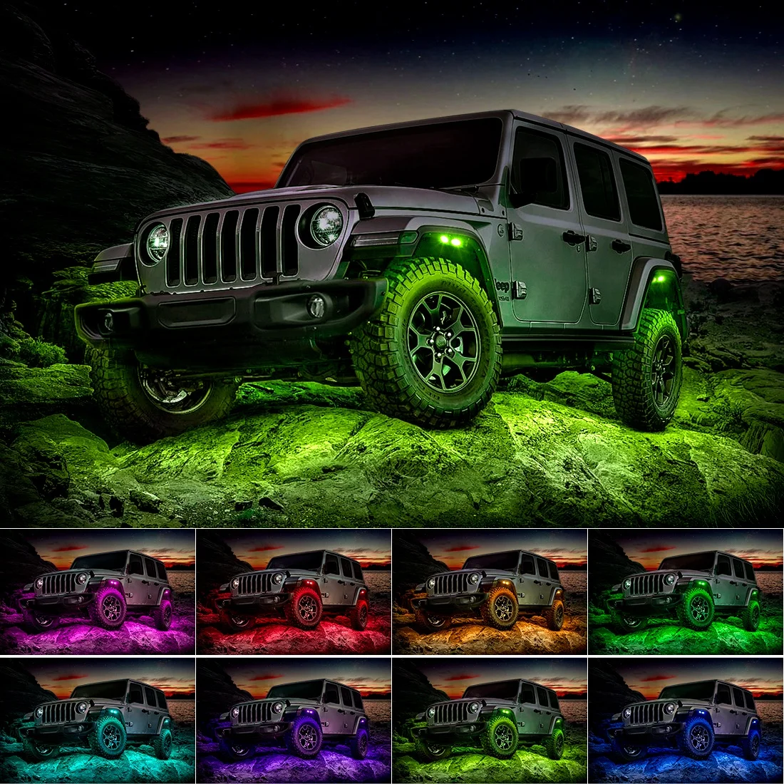 Sanyou New Design RGB Chassis Light LED Rock Kits With 4 Pieces For Jeep Off Road Truck Car ATV SUV