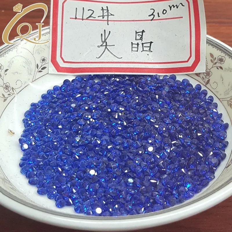 Qianjian Factory direct sales Loose 4.0-8.0mm round Cut  Blue color Synthetic spinel stone for jewelry making