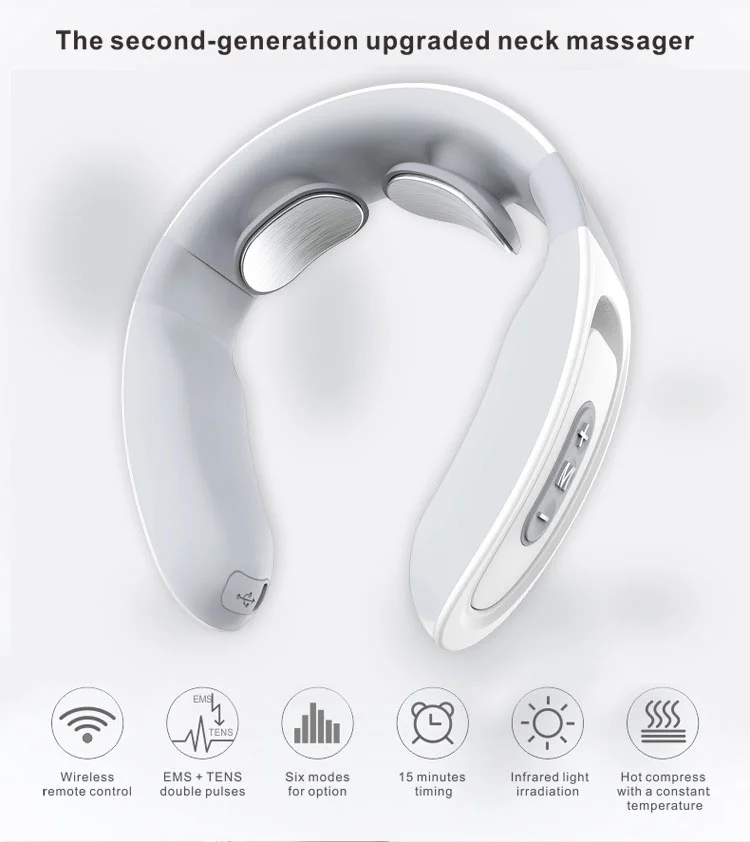 2021 Powerful Manual Head Wireless Health Heated Neck Shoulder Manual Neck Soft Shoulder Neck Massage Instrument Eck And Back