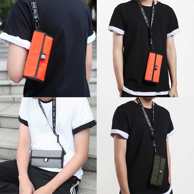 YIPINU Rfid Business Lanyard Credit Blocking Mens Wallet Card Holder passport holders