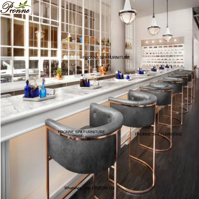 modern luxury bar furniture ins metal high bar chair/backrest high stool
