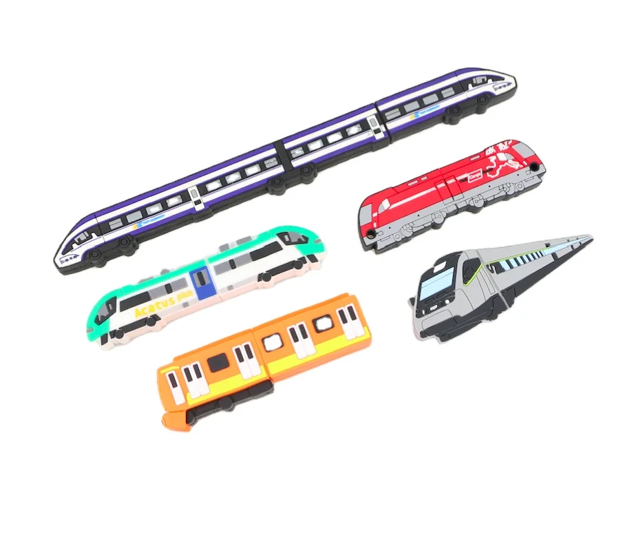 Factory whole sale 2020 new arrival ready mould usb drive bespoke green yellow blue train usb drive 8gb/16gb/32gb