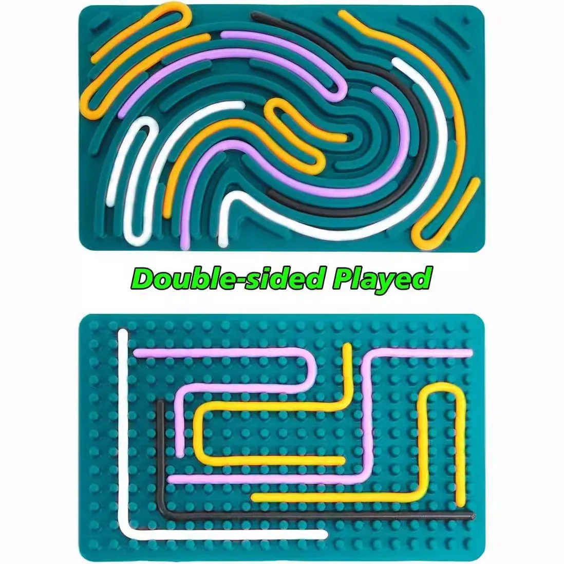 2024 Trending Wood & Food Grade Silicone Sensory Mat Reusable Educational Toy for Kids Enlightenment Sensory Toy