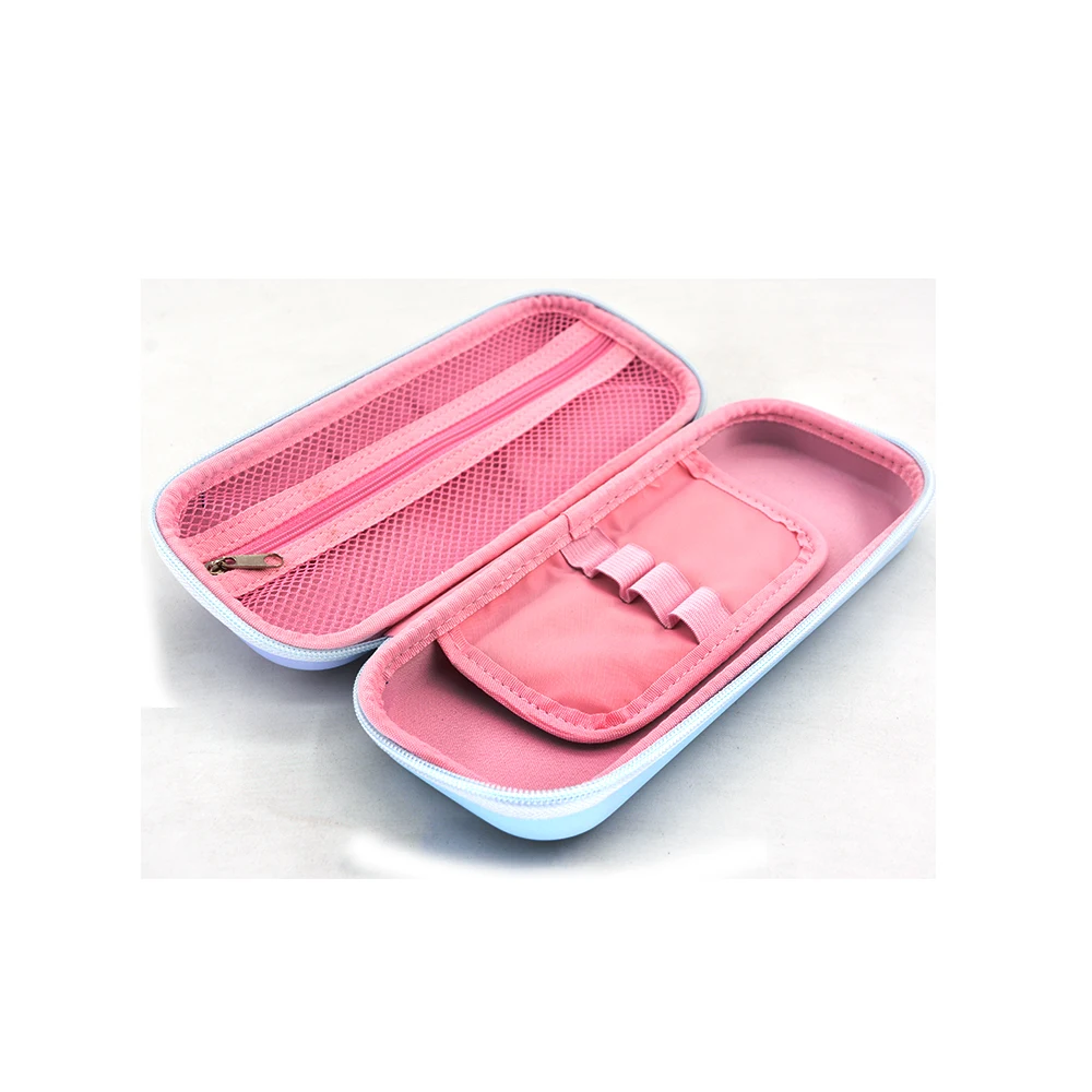 Hot Sale In Stock Light Blue Hardtop EVA Princess Pencil Case School Unicorn Pencil Bag For Girl Cute Pencil Case For Children