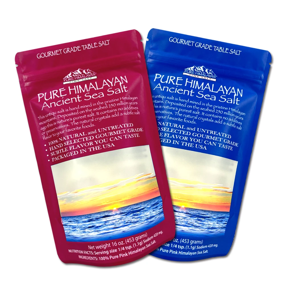 Custom Packaging Printing Stand Up Ziplock Pouch Smell Proof For Sea Salt Food Packaging Bags