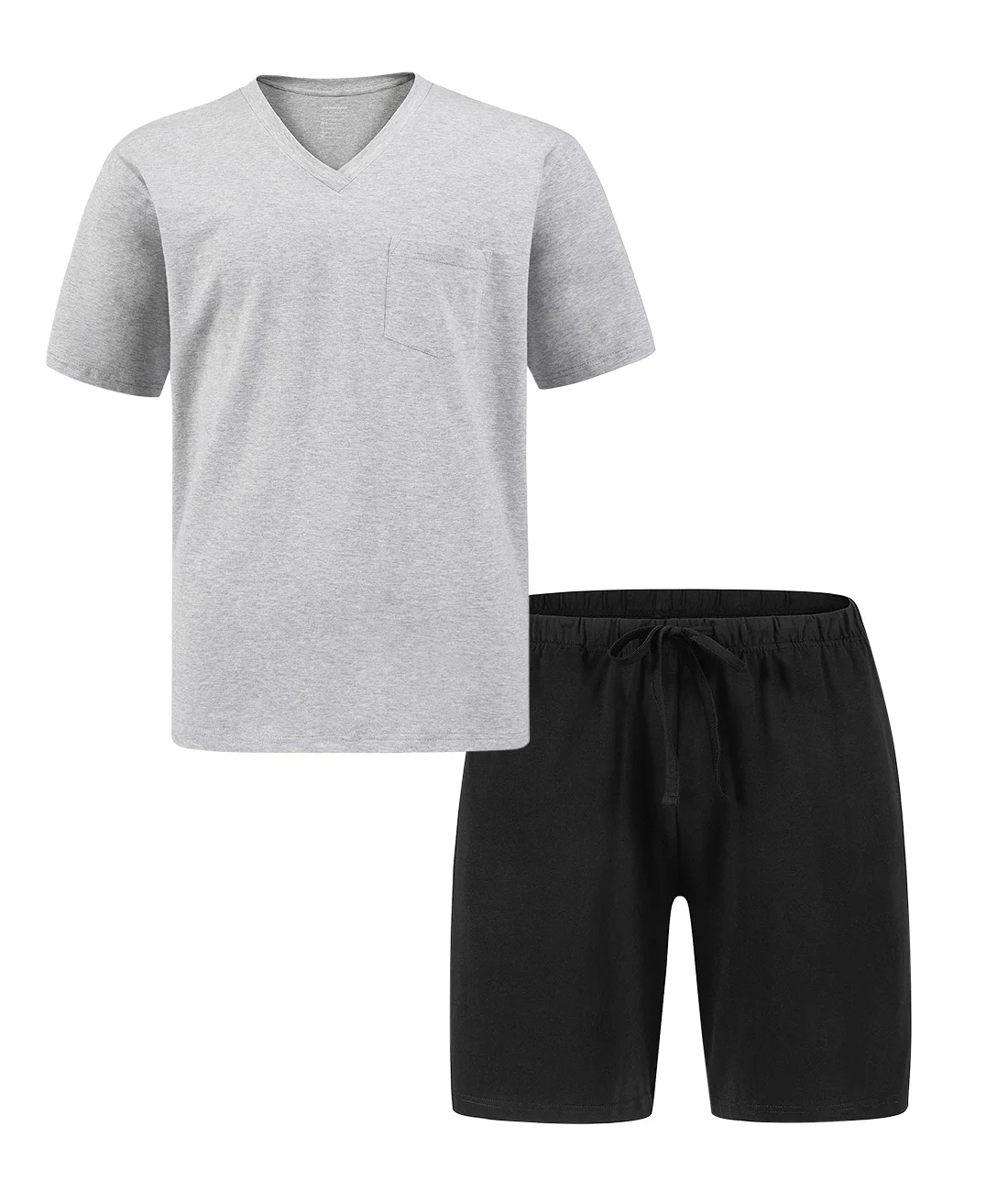 
High Quality Pajamas Two Piece Suit Short Sleeve Short Pant Knitted Men Pajama Set 