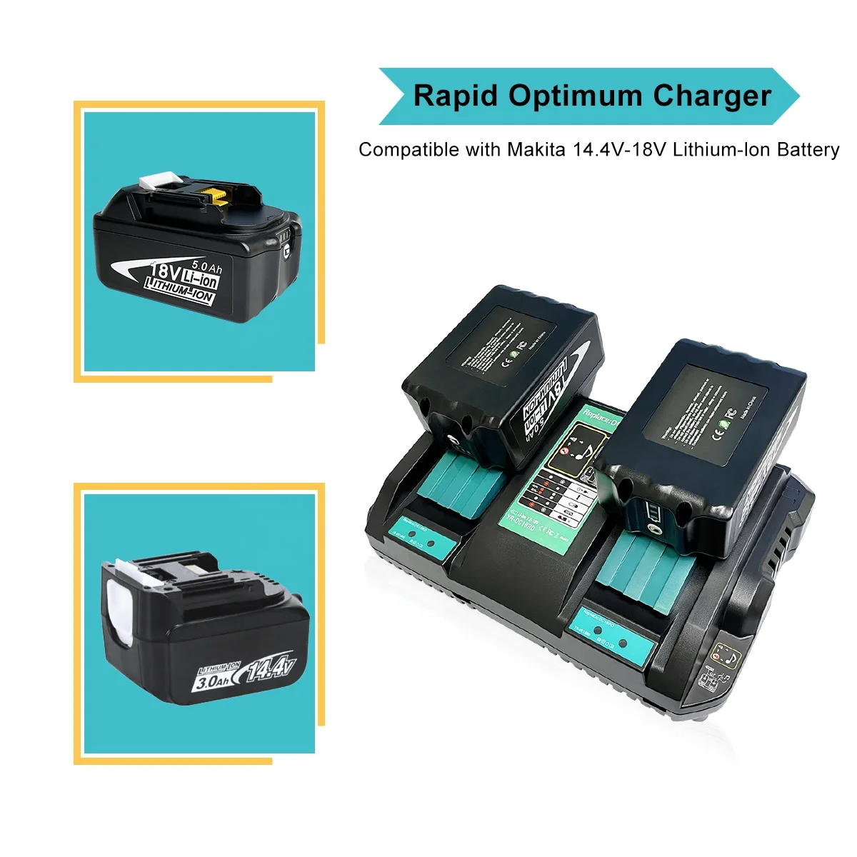 Зарядное устройство Makita с двойным зарядным устройством DC18RD 6A 18 в BL1830 BL1430 BL1850