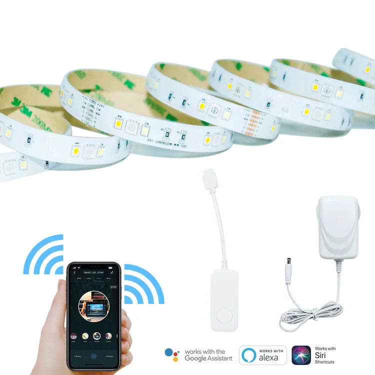 Strips Rgbww Stripe Rgb 30 60 Leds M Ws2812 App 5050 Smd Wifi Led Strip zigbee Smart Alexa Speaker controlledTuya led light