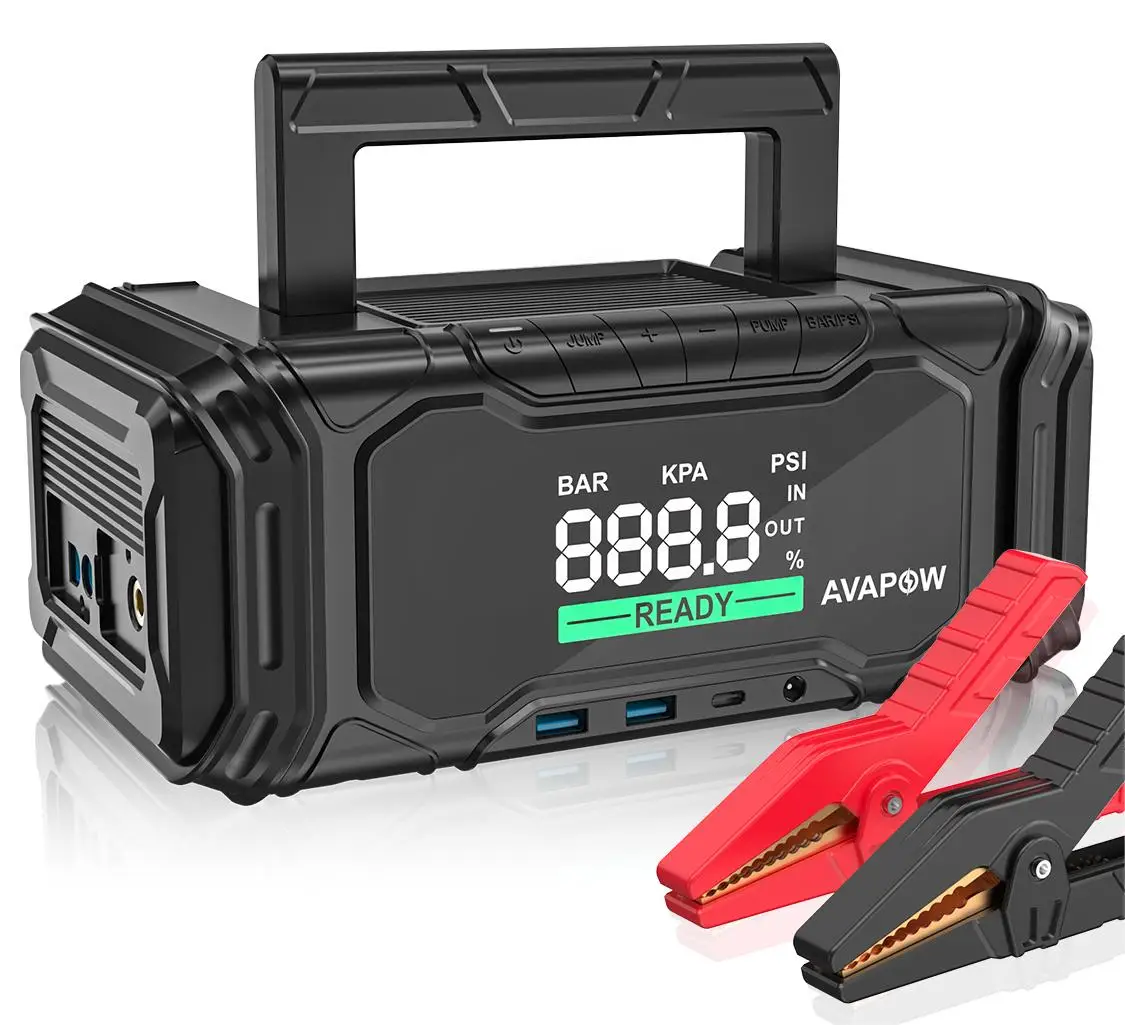 4 In 1 Multi-function Avapow  AP6  car jump starter With air compressor car battery jump starter with Portable Tire Inflator