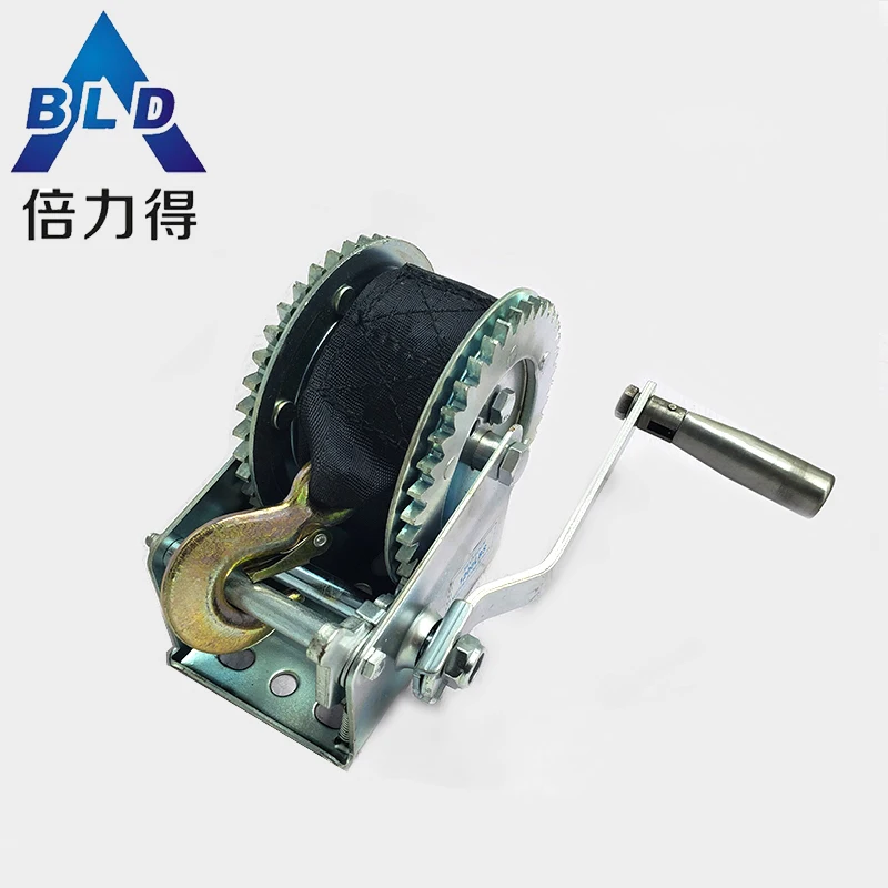 
Manual small boat Foldable handle hand winch wire rope cable brake winch 