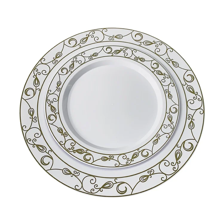 Elegant Design Disposable Plastic Plates for Wedding or Party