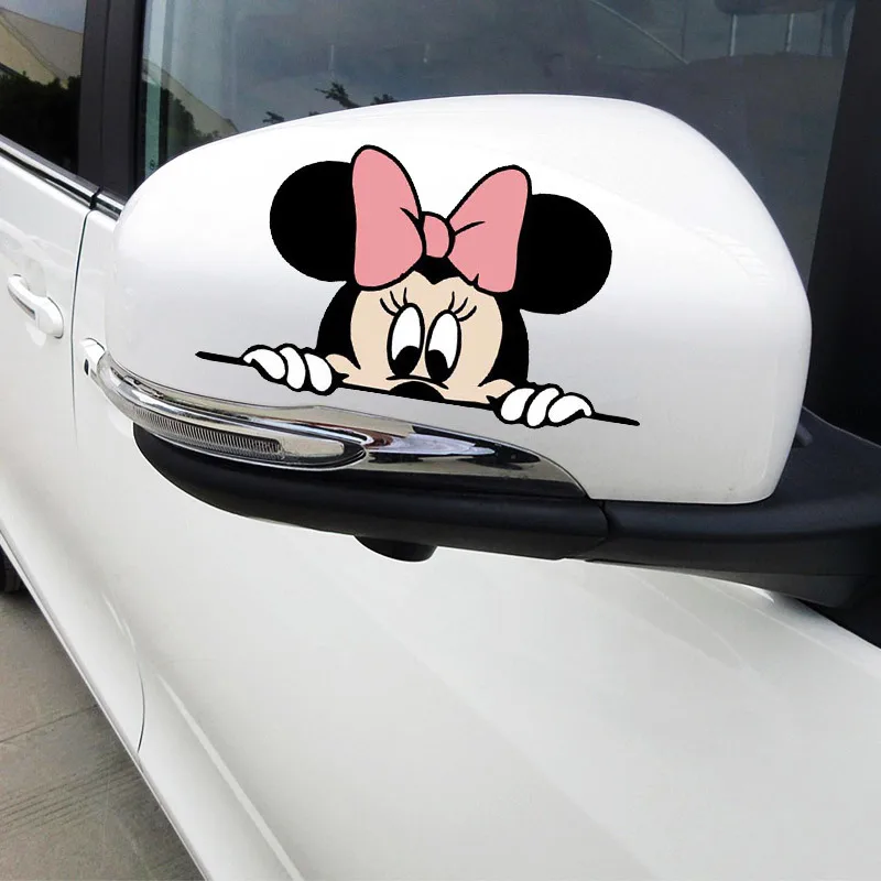 ETIE uv proof cartoon sticker car rear view mirror cartoon mickey mouse custom styling vehicle decor Printing Decal accessories