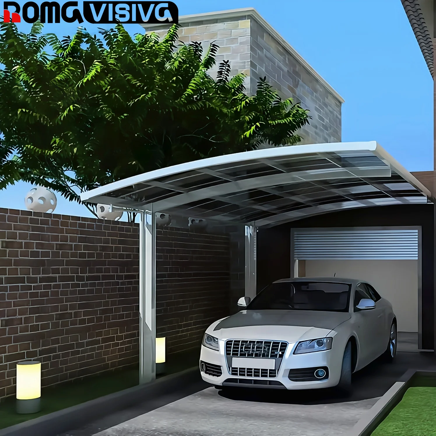 Factory Custom Sun Protection Canopy Outdoor Garden Aluminium Frame Polycarbonate Sheet Carport