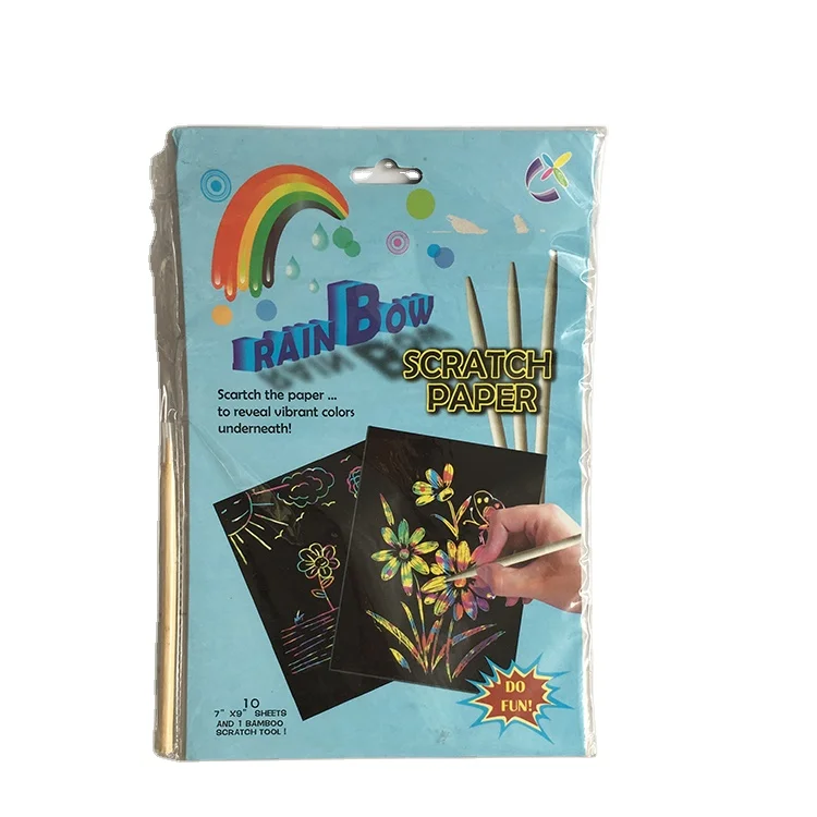 customized Children DIY Scratch art paper rainbow scratch paper