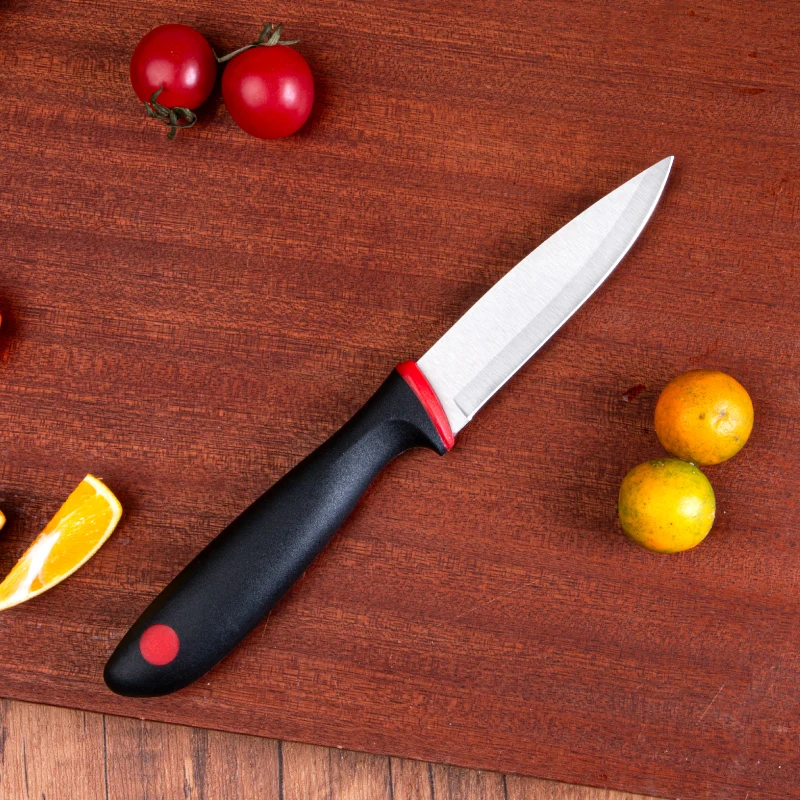 Colorful Disposable Kitchen Cutting Knives 3.5-Inch Stainless Steel Sharp Fruit Knives Durable Plastic Handle Utility Purpose