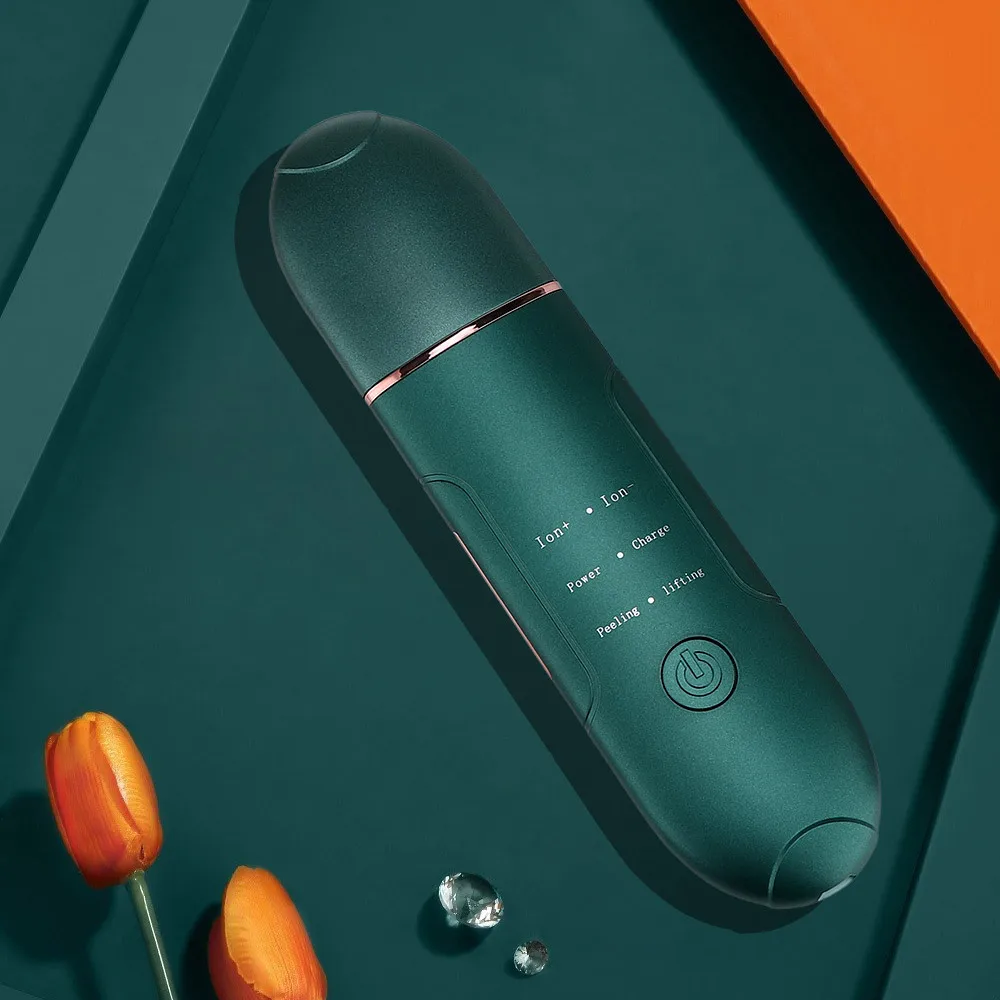 Ultrasonic Face Skin Scrubber USB Charging Facial Cleaner Vibration Blackhead Removal Exfoliating Iron Cleaner Skin Scrubber