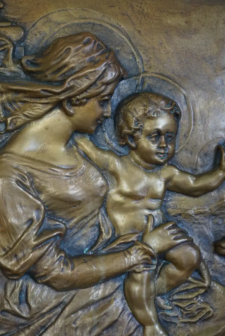 Garden Copper Decoration Bronze 3d Child Wall Relief Art Sculpture