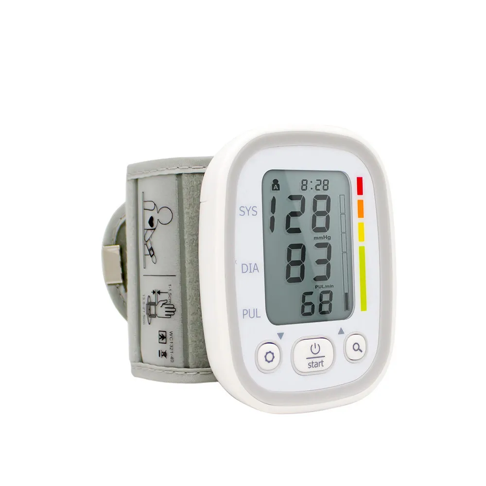 TRANSTEK LCD White Backlight Display Ultra-light Mini Design Wrist Type BP Monitor Blood  Pressure Measuring Instruments