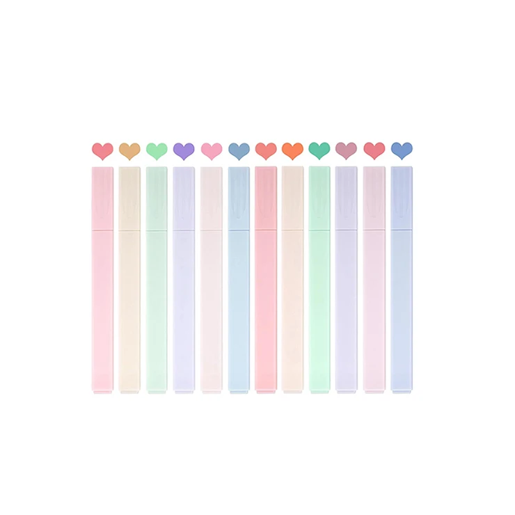 supplier custom Assorted Colors bible pastel aesthetic highlighter pen set non-toxic no bleed square highlighter for bible study