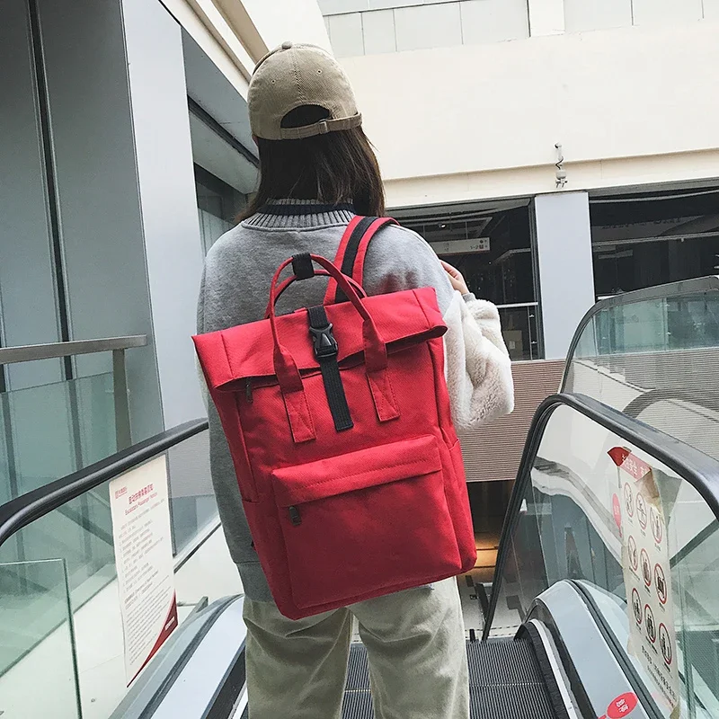 Custom Stlylish Japanese Style Ladies Pink Canvas Covered Campus Mori High School Laptop Backpack Bag For Girls