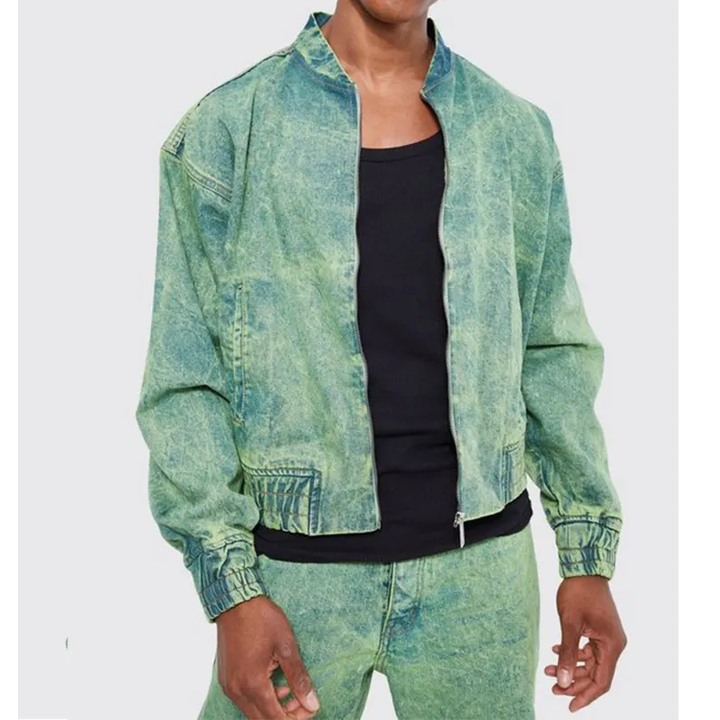 OEM /ODM Custom logo Denim Jacket Street Wear Oversized High Quality  Acid Washed Denim Jacket For Men