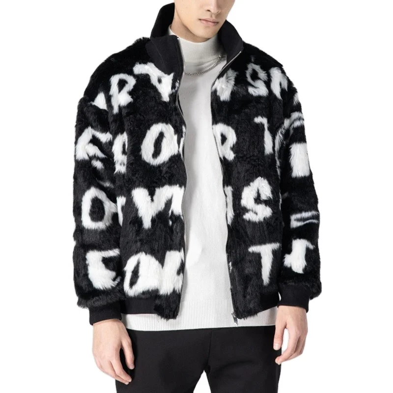 Customized Casual Blazer Design Man Heavy Cotton Woven Trench Jacket Letter Winter Coat Men