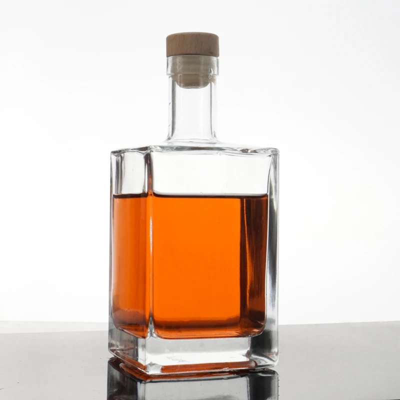 Best Wholesale Classic Empty Botellas De Vidrio Vino Luxury Design 750Ml Square Glass Liquor Wine Bottle With Cork Lid