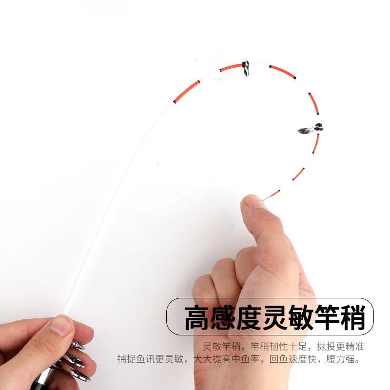 FISHGANG OEM surf fishing rod with luminous soft tip carbon hard 2.1m 2.4m 2.7m 3.0m 3.6m telescopic raft fishing rod