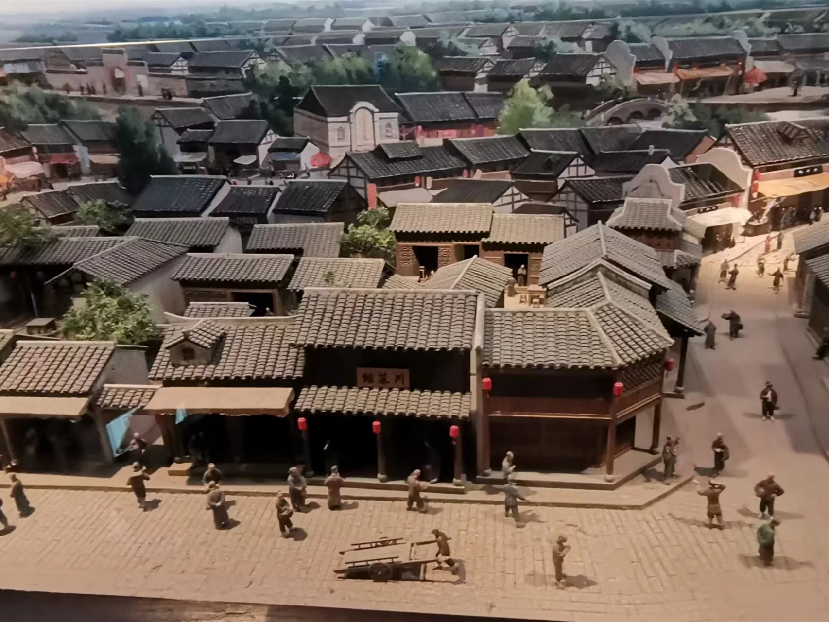 Miniature model of urban building sewage treatment, architect constructs solid model,  school, hospital building scale model