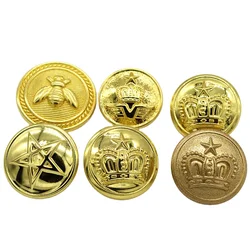 Hot Sale Brass Sewing Buttons Royal Bee Uniform Button Embossed Shank Buttons With Logos