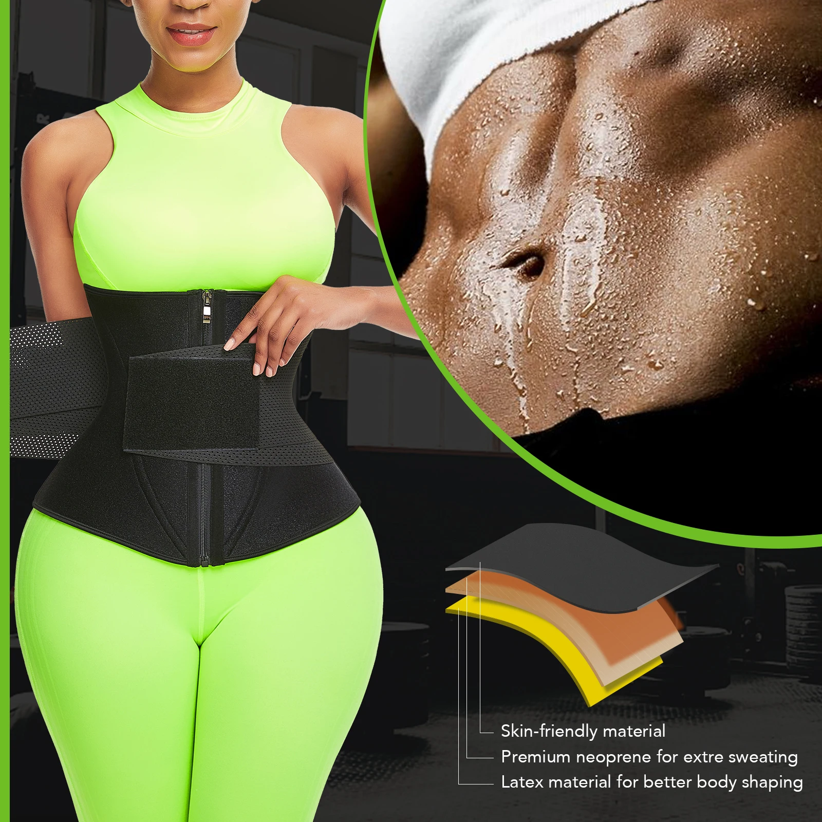 New Arrival Custom Logo Double Control Red Color Body Slimming Exercise Work Out Shape Wear Waist Trimmer Corset