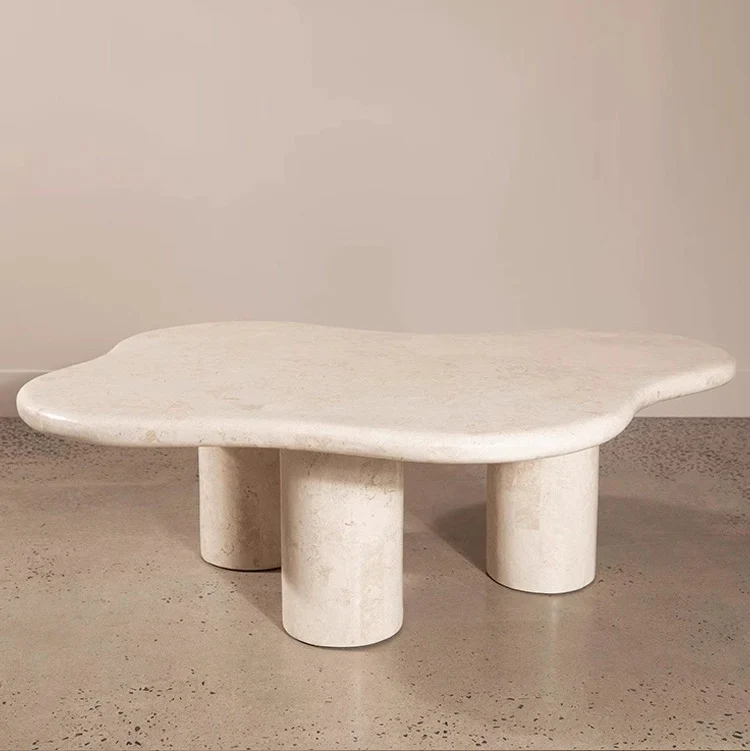 Nodic Cloud Marble Coffee Table Natural Stone Furniture Multicolor Marble Coffee Table Marmol Livingroom Travertine Center Table