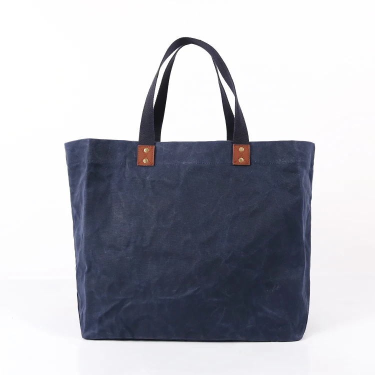 CHANGRONG Custom large volume waterproof  leather waxed canvas tote bag