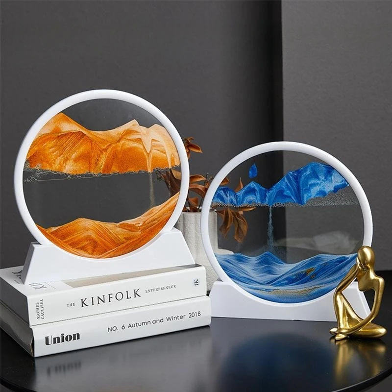 Flowing Sand 3D Dynamic Art Flowing Sand Frame Office Desktop Decoration Home Decoration