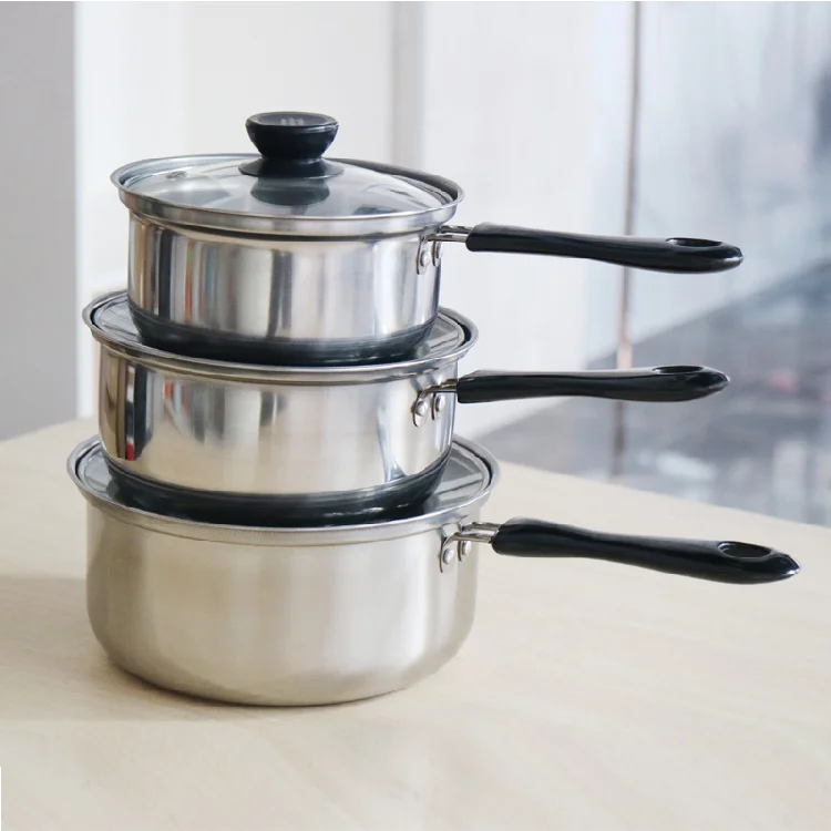 Stainless Steel Milk Pan Soup Pot Set 6 Pieces Kitchenware Gift Set for  cooking pots cookware set with Potassium Chlorate