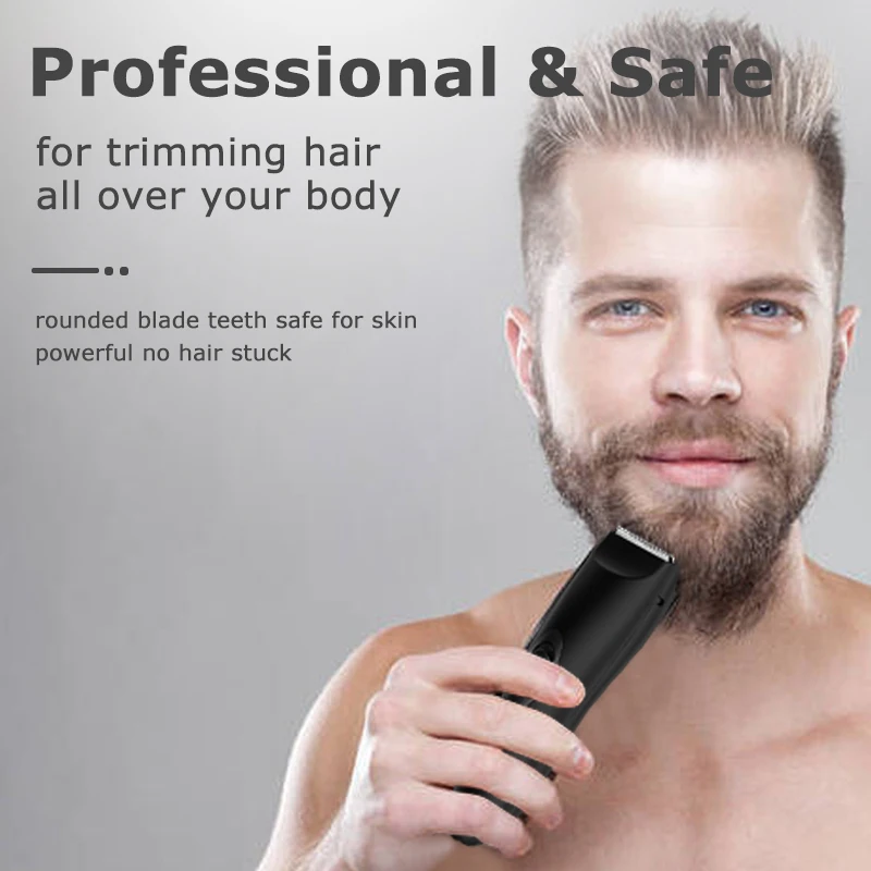 Personal Cordless Waterproof Groin Hair Trimmer Safety Electric Mens Body Hair Trimmer Cut Shaving Machine