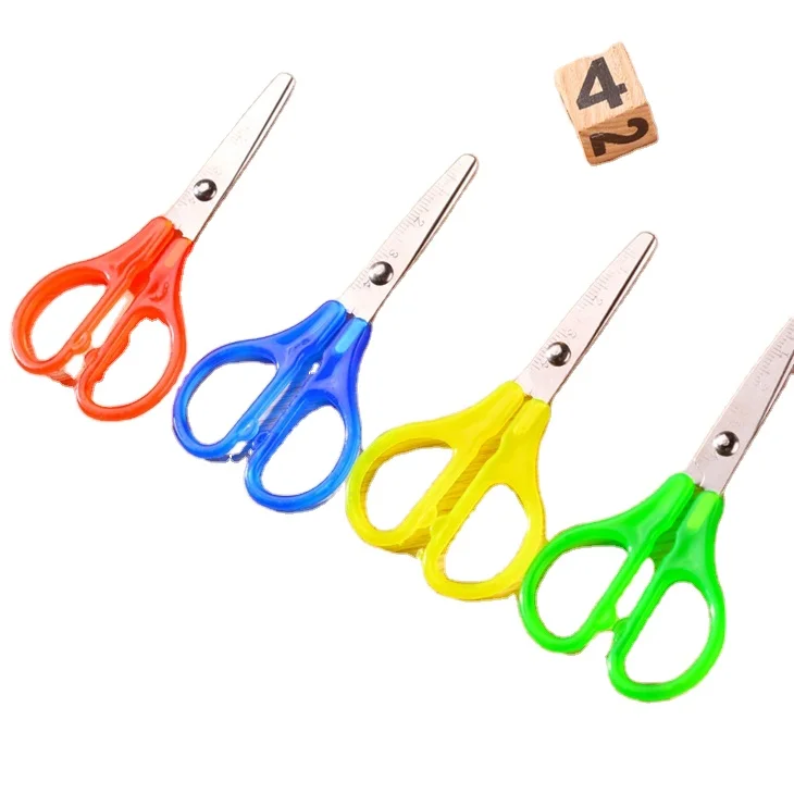 Professional Office Scissor Safe Children Stainless Scissors With Scale For Child