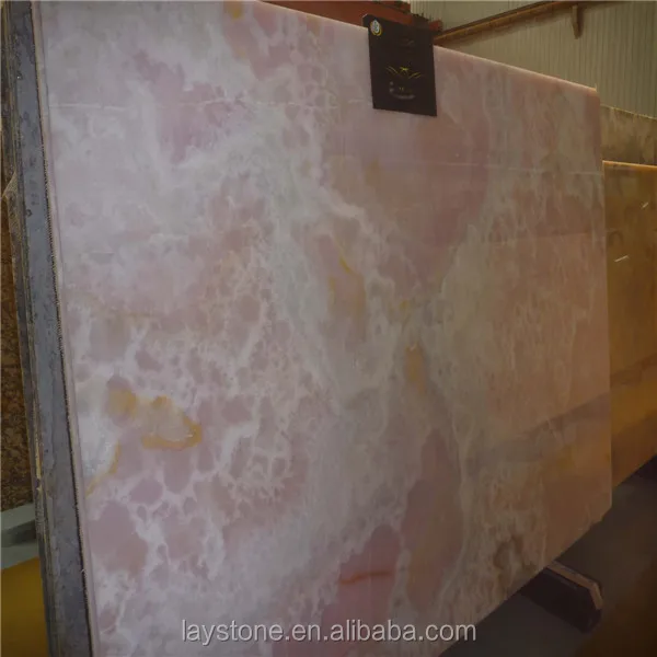 Beautiful pink onyx brick hotel wall decoration agate marble panel background wall decoration