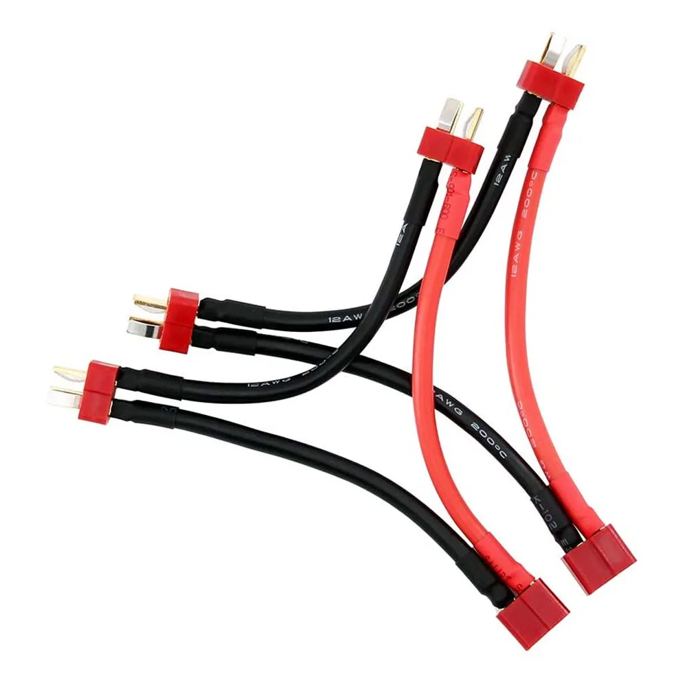 Deans T Plug Connector Series Leads With 12AWG 100mm Silicone Wire Cable For RC Parts Lipo Battery
