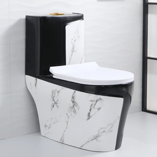 New design fashion purple color bathroom p trap one piece toilet commode ceramic marble toilets
