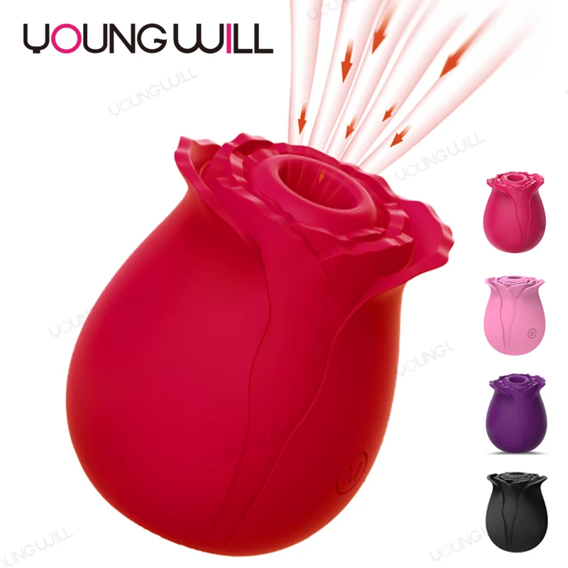  Hot Sale Red Shape Sexe Sucker Vibrador Clitoris Stimulate Pink Adult Sex Toys Purple Rose Vibrator For
