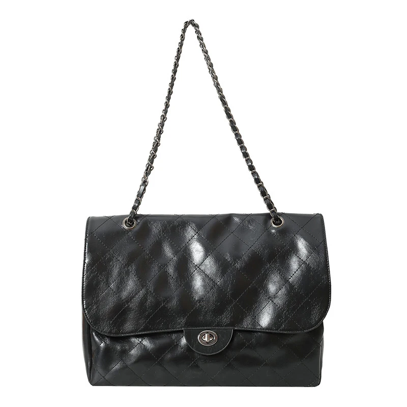 2024 New High end Lingge Flip Stray Bag Single Shoulder Bag Small and Large Capacity Chain Crossbody Bag