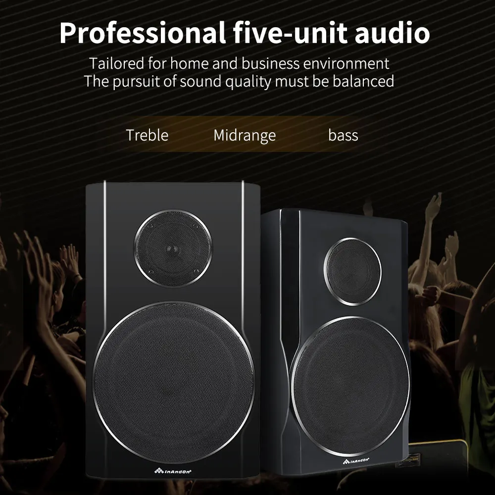 InAndOn Custom Factory 8 Inch Professional KTV Karaoke Home Speakers Piano Paint Speakers Audio Karaoke Set