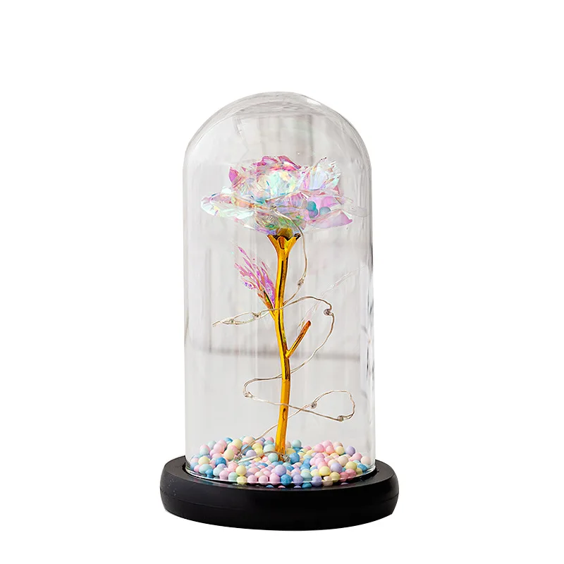 Eternal Rose with Acrylic Crystal Ring Box Preserved Fresh Flower Mother S Day Valentine S Day Christmas Thanksg Gifts for Women